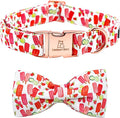 Lionheart glory Dog Collar, Dog Collar with Bow, Popsicle Print Girl or Boy Boy Dog Bowtie Collar Cute Pet Collar Gift for Small Dog