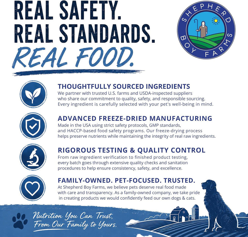 Shepherd Boy Farms Freeze Dried Dog Food - Beef Recipe, USA Made 14 oz | Raw, High Protein, Complete and Balanced Meal, For All Life Stages, Includes Goat Milk, Zero Synthetic Vitamins or Minerals