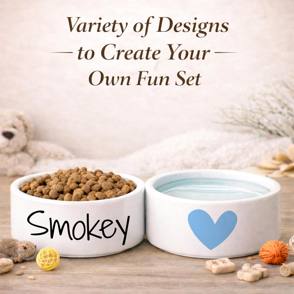 Custom Dog Bowl | Personalized Food & Water Dish with Name | Microwave & Dishwasher Safe Ceramic Pet Feeding Bowl | Gift Idea for New Puppy Owners | White – Small