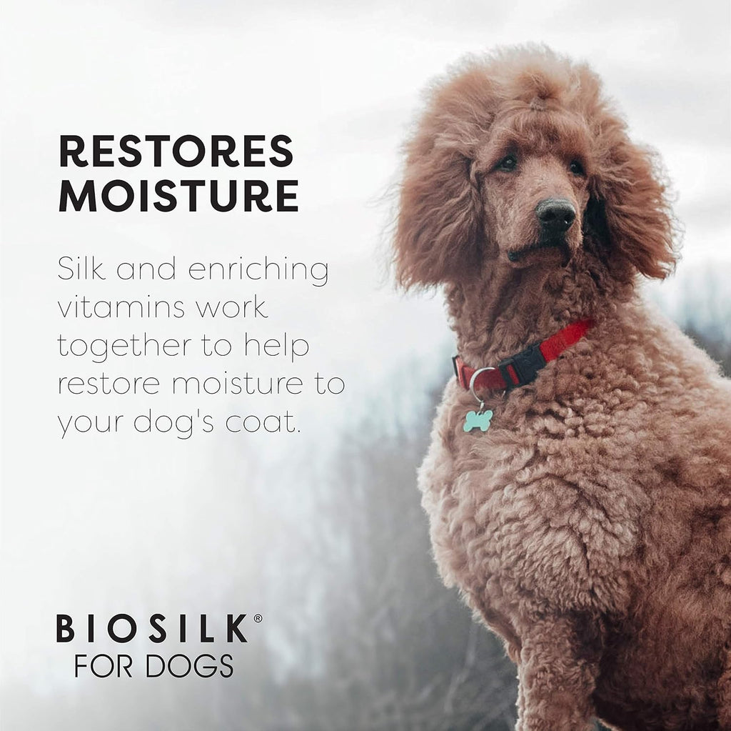 BioSilk for Dogs Silk Therapy Conditioner with Natural Coconut Oil | Coconut Oil Dog Conditioner from BioSilk for Dogs | Pet Conditioner for Dogs, 12 Ounces,Beige | Leaves coat soft and manageable, suitable for regular bathing, reduces tangles