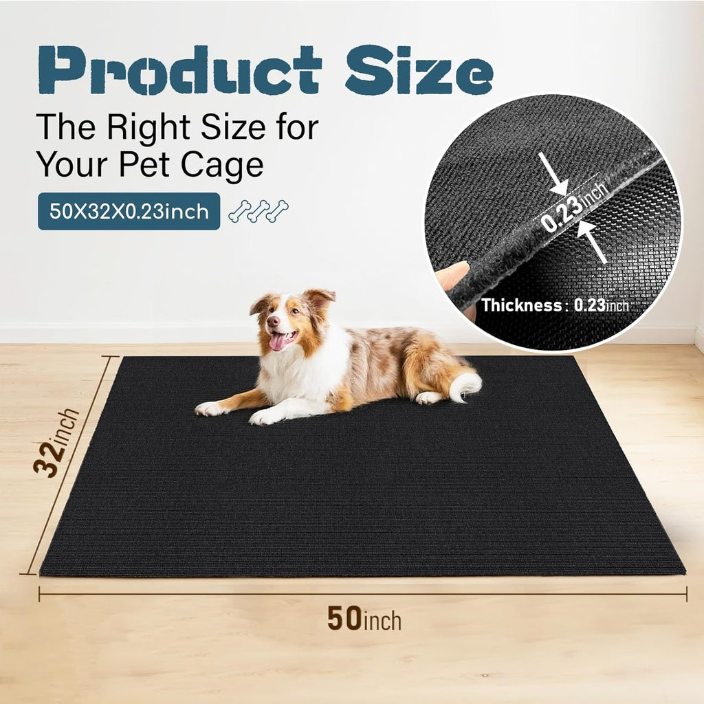 Wibeelee 32" X 50" X 0.23'' Mat for Under Dog Crate Waterproof Non-Slip Kennel Mat to Protect Floors Large Absorbs Urine Reusable Dog Playpen Mat