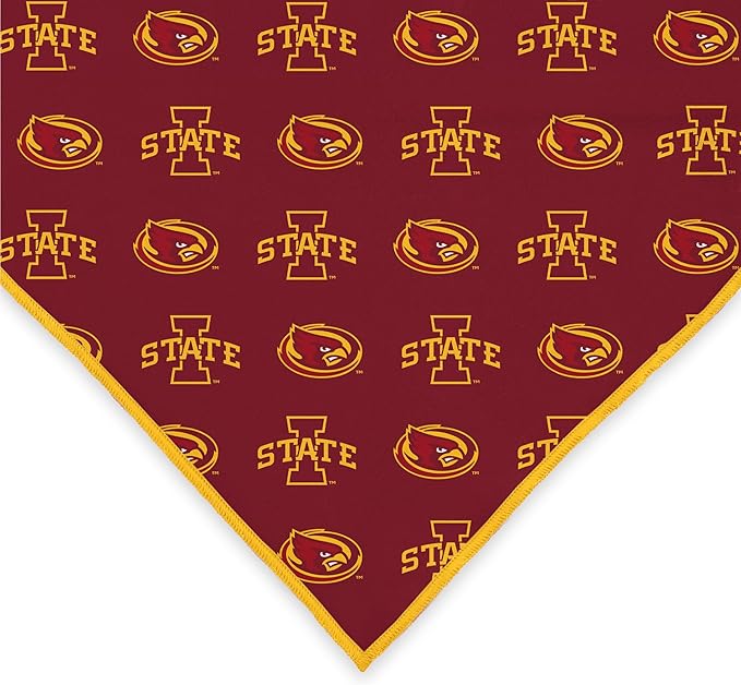 Iowa State Cyclones Officially Licensed Bandana for Dogs and Cats | Fits Pets Great Gift Idea | Easy-to-Tie (Large, 28")