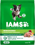 IAMS Proactive Health Adult Minichunks Dry Dog Food, Chicken, 40 lb | Real chicken #1 ingredient, no fillers, natural fiber & prebiotics, Omega-6 fatty acids, antioxidants for immune support