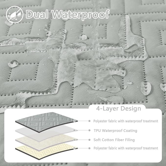 hyha Waterproof Dog Blanket, Soft Dog Bed Cover Pet Blankets, Waterproof Sofa Couch Cover for Dogs Washable, Reversible Pet Couch Covers for Sofa Furniture (30x53 Inch, Grey/Beige)