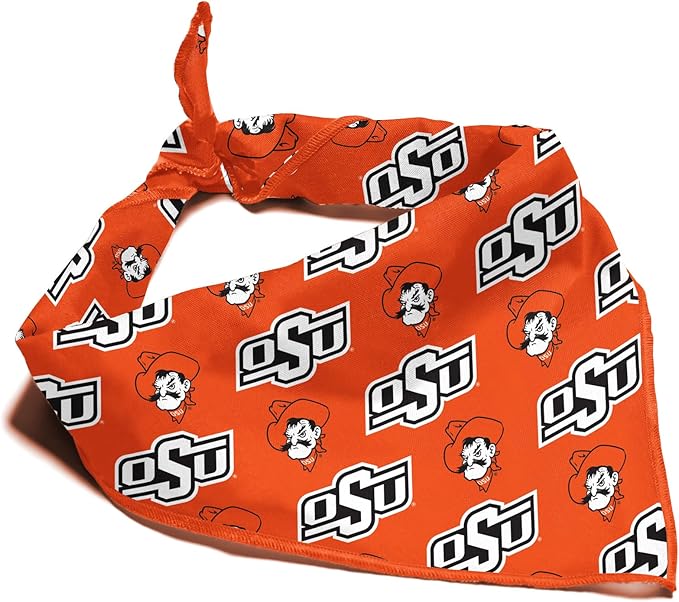 Oklahoma State Cowboys Officially Licensed Bandana for Dogs and Cats | Fits Pets Great Gift Idea | Easy-to-Tie (Large, 28")
