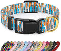 Reflective Dog Collar for Extra Small Dogs, Cute Boho Adjustable Heavy-Duty Nylon Puppy Collar for Boy and Girl Female, Soft Pet Accessories with Quick Release Buckle, Colorful Spliced