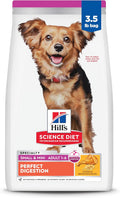 Hill's Science Diet Adult 1-6 Perfect Digestion Small & Mini Dry Dog Food | #1 Veterinarian Recommended, Chicken & Brown Rice, 3.5 lb. Bag