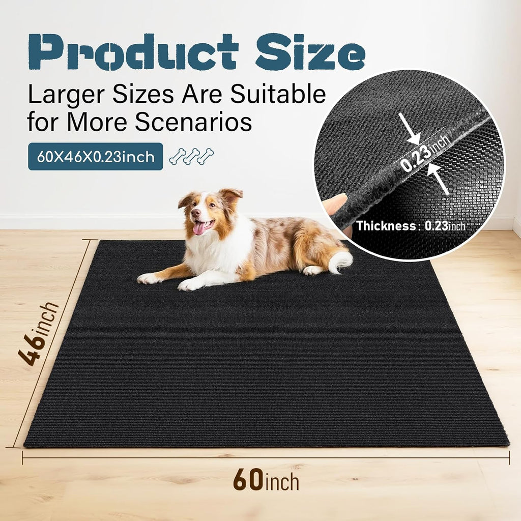 Wibeelee 46" X 60" X 0.23'' Mat for Under Dog Crate Waterproof Non-Slip Kennel Mat to Protect Floors Extra Large Absorbs Urine Reusable Dog Playpen Mat