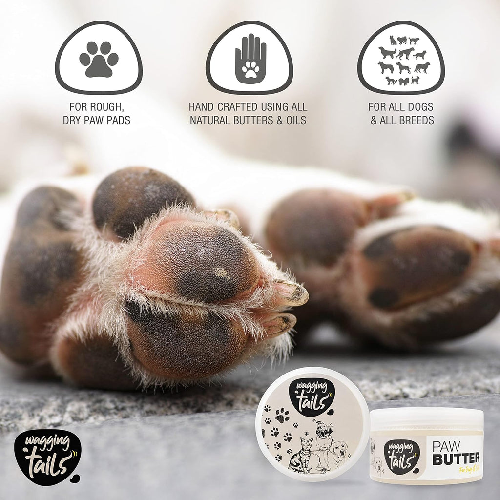 Wagging Tails Paw Butter for Dogs & Cats | Protects Dry Paw Pads, Snouts & Elbows |All-Weather Protection with Shea Butter, Coconut Oil & Beeswax |Lick-Safe - 1.76 fl oz