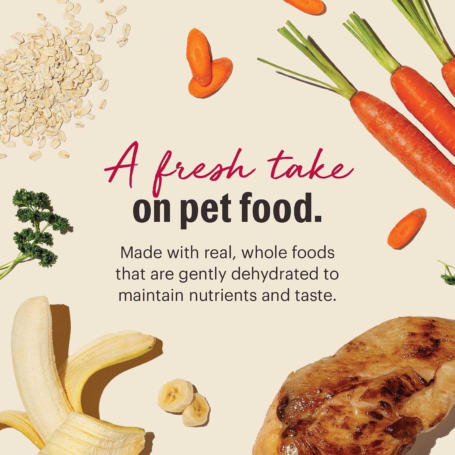 The Honest Kitchen Human Grade Wholemade™ Dehydrated Whole Grain Dog Food – Complete Meal or Dog Food Topper – Chicken 4 lb (Makes 16 lbs)