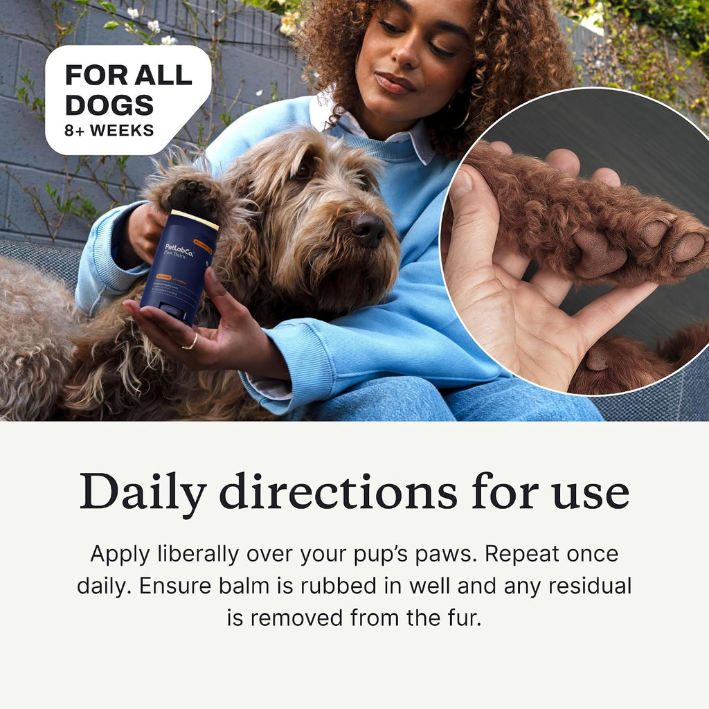 PetLab Co. Paw Balm Stick for Dogs, Dry & Cracked Paws, 2.4 Ounce | Shea butter and coconut oil in an easy, mess-free glide-on stick to support paw pad nourishment and protection