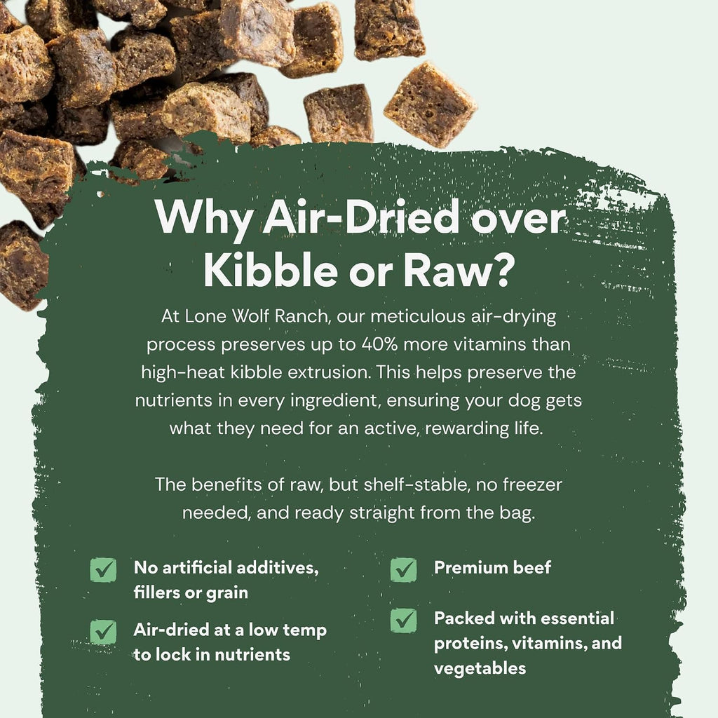 Chuck Norris Power Foods Complete Air-Dried Dog Food, High-Protein Recipe with Superfoods, Glucosamine, Probiotics & Postbiotics for Full-Body Adult Dog Nutrition, Beef 24oz