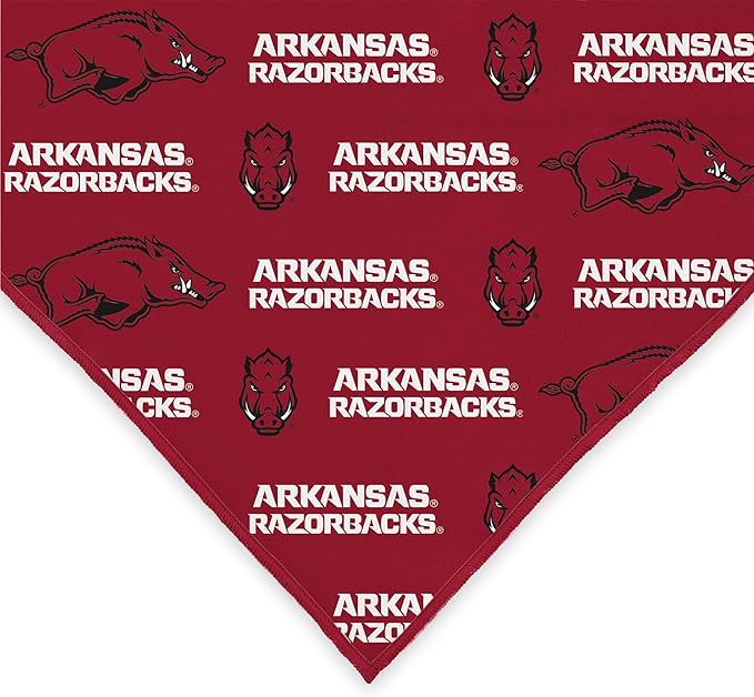 Arkansas Razorbacks Officially Licensed Bandana for Dogs and Cats | Fits Pets Great Gift Idea | Easy-to-Tie (Small, 13")