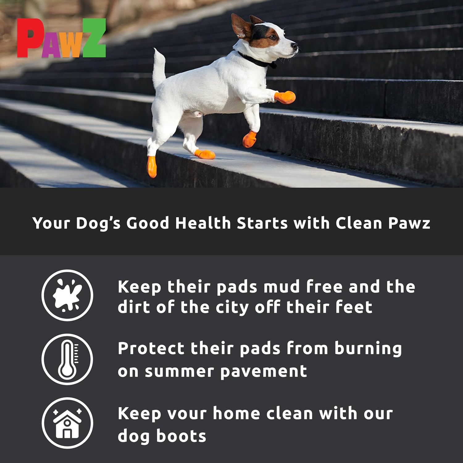 PawZ Rubber Dog Boots for Paws up to 2", 24 Total (2 Packs of 12) - All-Weather Booties for Hot Pavement, Snow, Mud, and Rain - Waterproof, Anti Slip Dog Socks - X-Small, Black