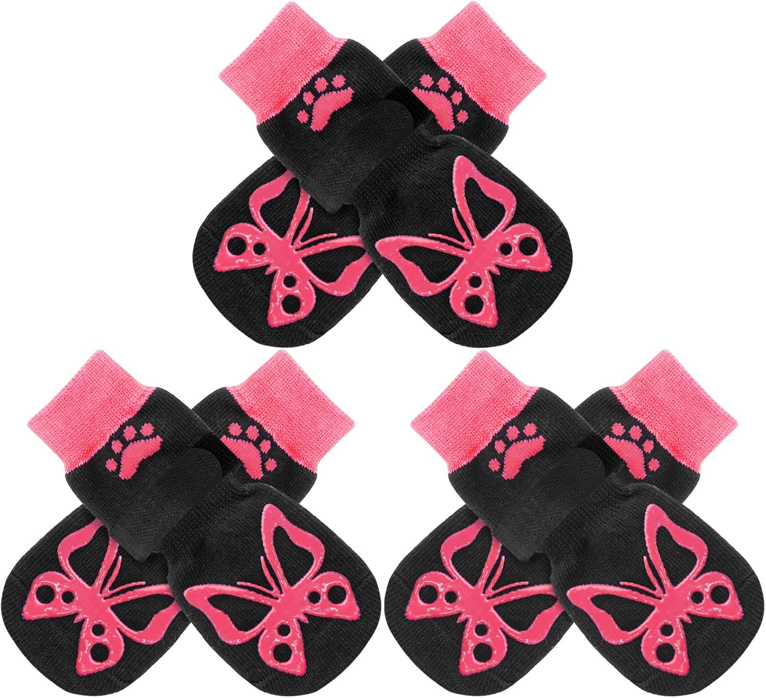 Anti Slip Dog Socks to Prevent Licking Paws for Hot Pavement | Dog Shoes Double Sides Dog Boots & Paw Protectors Booties for Hardwood Floors with Grip Small Medium Large Senior Dogs S