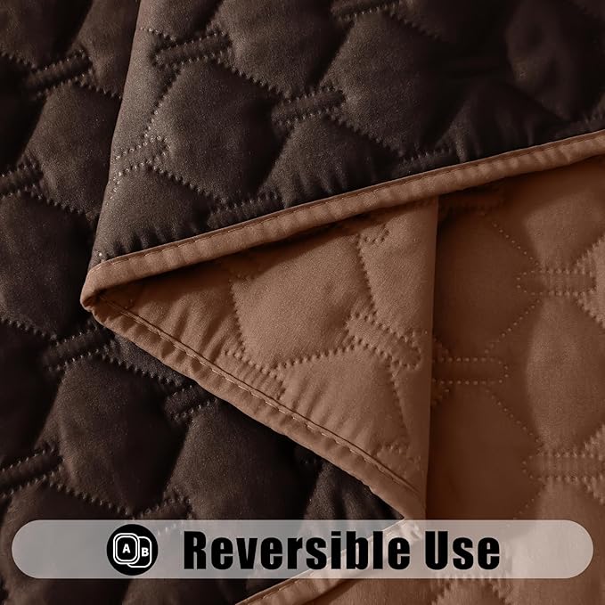 Smiry Waterproof Dog Bed Cover Blanket, Soft Reversible Pet Blanket, Washable Leakproof Cats Dogs Couch Cover for Sofa, Couch, Furniture (30x70 Inch, Brown/Chocolate)