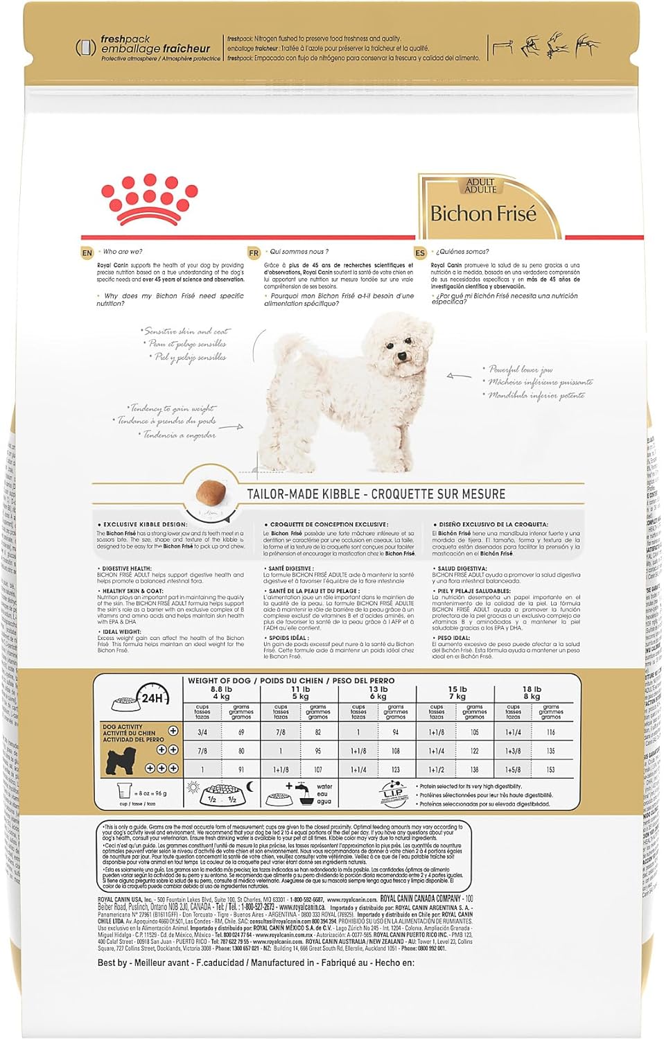 ROYAL CANIN Bichon Frise Adult Dry Dog Food, 10 lb Bag | Supports Skin & Coat with Essential Nutrients, For Adult Bichon Frises 10+ Months, Specialized Kibble for Easy Pickup
