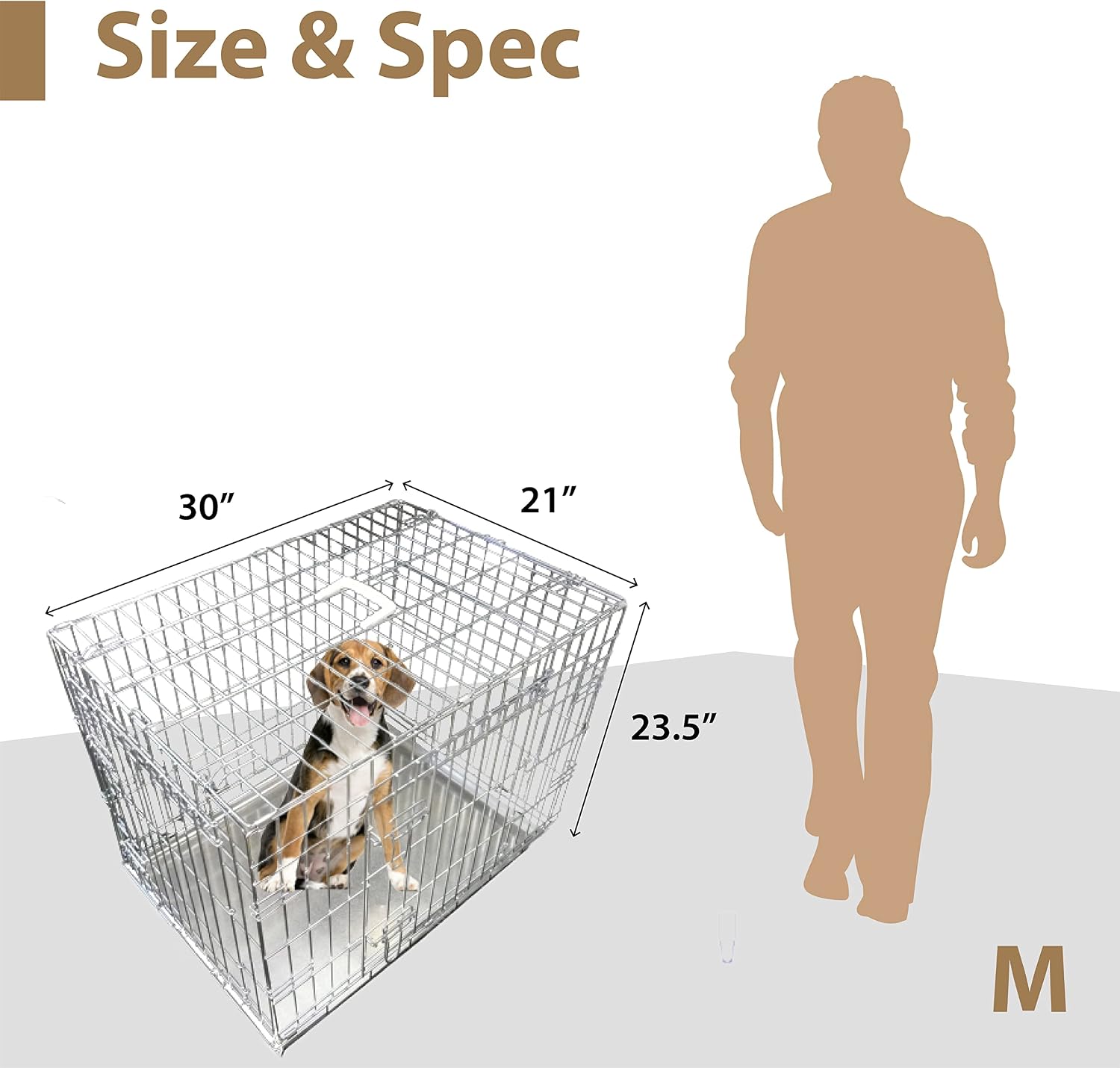 Ellie-Bo Silver Standard Medium 30 inch Dog Cage