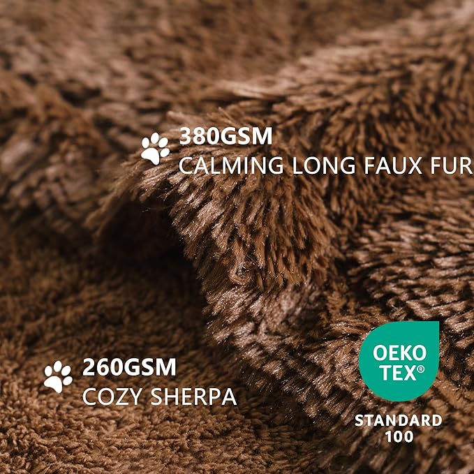 gogobunny Waterproof Dog Blanket for Couch & Furniture Protection - Super Soft Reversible Throw for Large Dogs & Cats, Calming Washable Fur & Sherpa Pet Blanket (40x50 Inch, Chocolate)