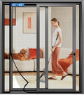 Magnetic Screen Door Left Right Side Opening Upgraded PET Mesh Greater Than Fiberglass and Polyester,Keep Bugs Out,Pet & Kid Friendly,Suitable for Sliding Doors,Screen Size-40" X 82"