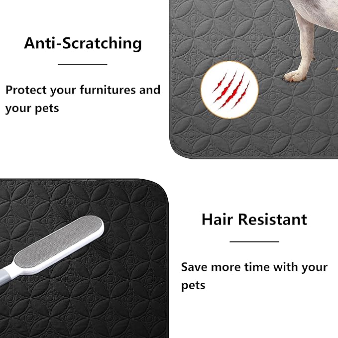 Waterproof Dog Blanket, 30x30 inches Small Pet Couch Covers for Sofa, Chair Bed Furniture Protector from Dogs Washable and Reversible-Black+Darkgrey