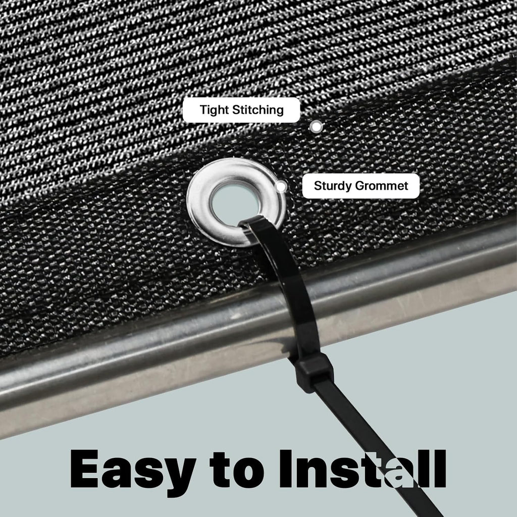 Amgo 90% UV Block Sun Shade Cloth for Dog Kennel Cover, 2' x 3' Black Pet Playpen Sunshade with Grommets, Durable Mesh Tarp for Crate, Patio, Stable,Chicken Coop & Outdoor Privacy Screen.
