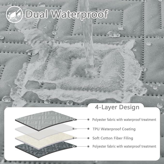 hyha Waterproof Dog Blanket, Soft Dog Bed Cover Pet Blankets, Waterproof Sofa Couch Cover for Dogs Washable, Reversible Pet Couch Covers for Sofa Furniture (40x80 Inch, Grey/Dark Grey)