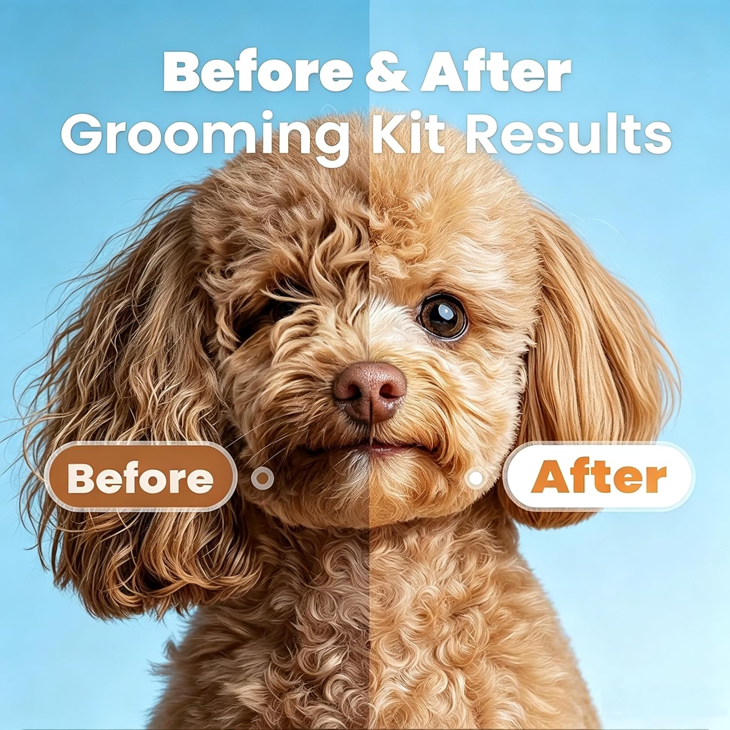 Pet Grooming Rake, Dog Undercoat Rake Cats Shedding Brush Double-Sided Deshedding Dematting Tool Brushes Comb for Dogs & Cats to Easy Remove Undercoat Mats Tangle