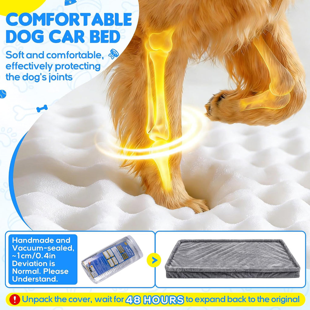 Loiion Dog Car Bed, Non-Slip Backseat Extender Pet Mat 56"x28.7"x2" | Removable, Washable Dog Bed With Waterproof Liner Protects Car Seats, Anti-Slip Travel Bed For Dogs
