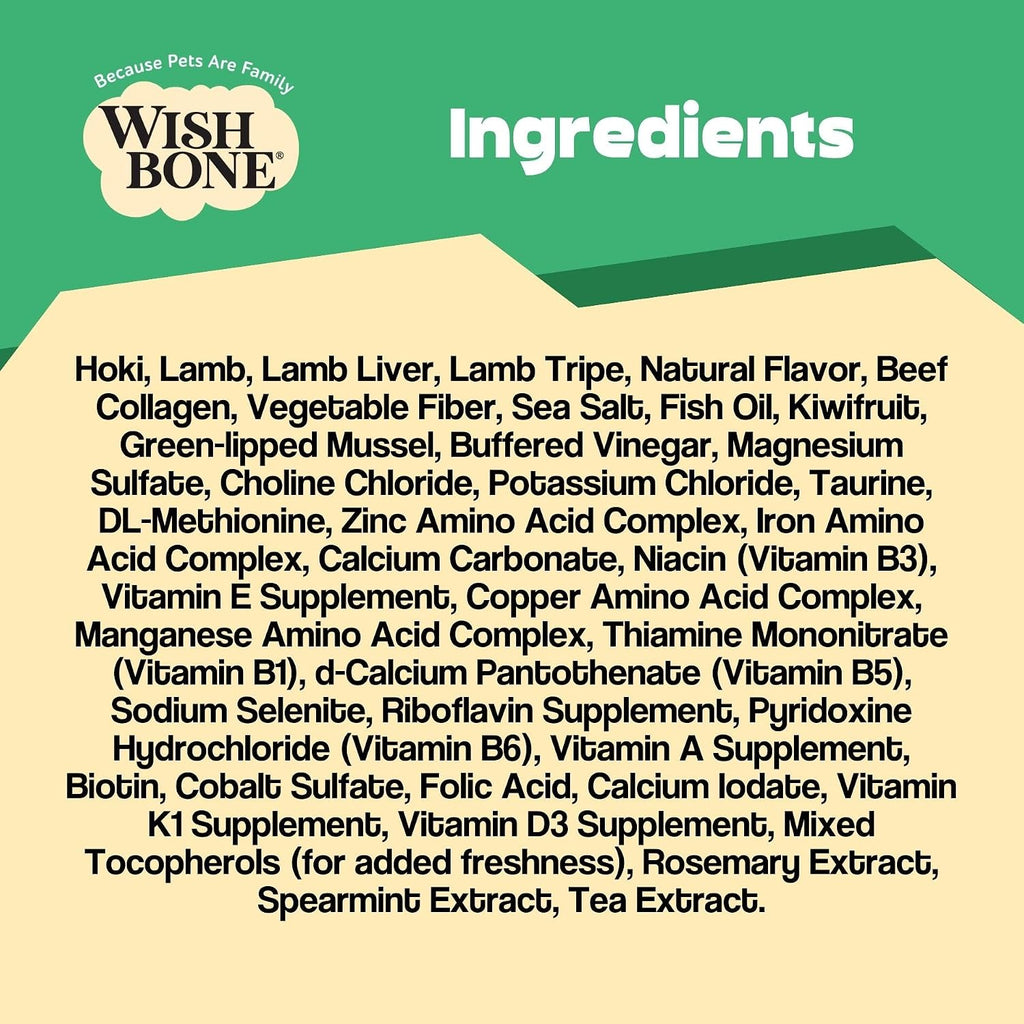 Wishbone Air-Dried Ocean Fish & Lamb Dog Food - Rich in Protein, Grain Free, Fish and Lamb Recipe, Skin and Coat Support for Pet Health - Made in New Zealand - 1lb