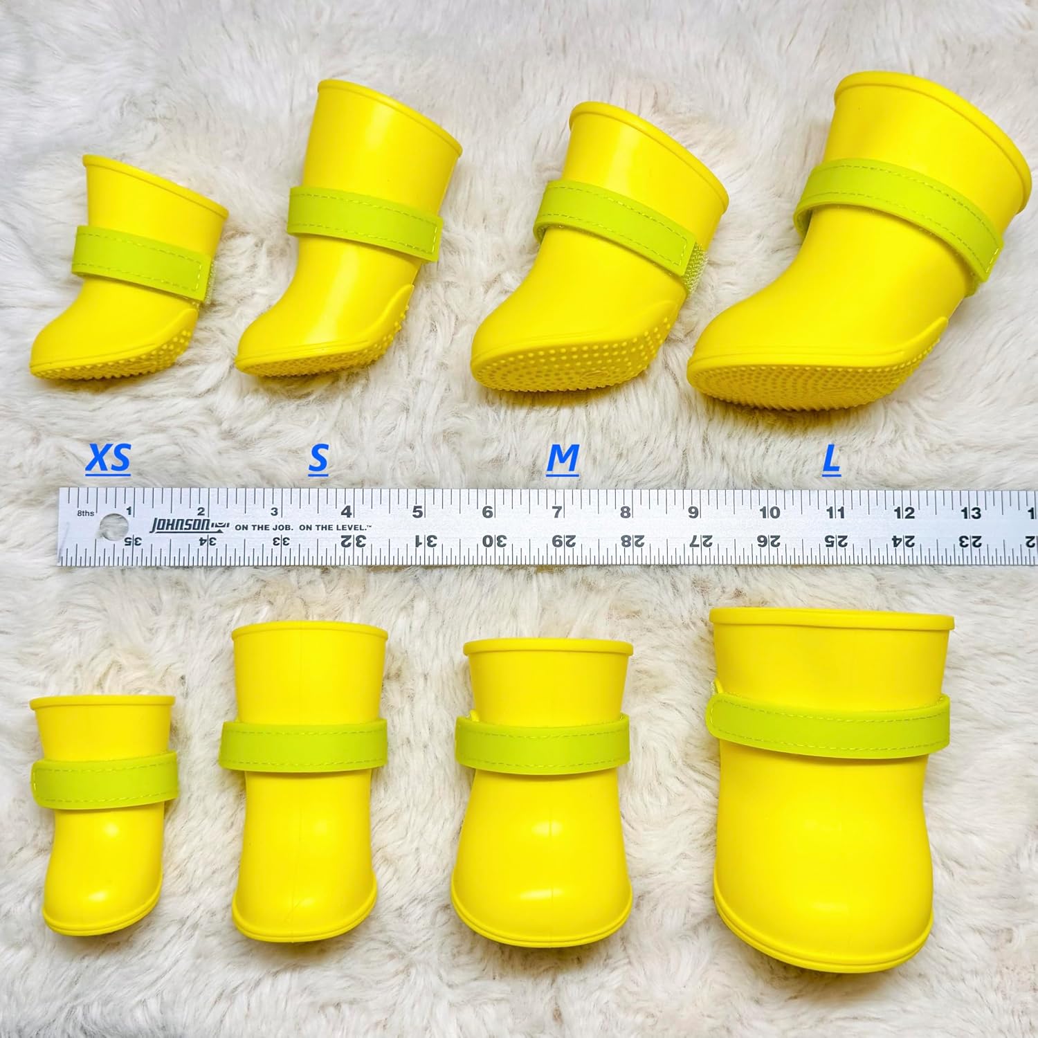 Ultra Soft Waterproof & Dirt-Resistant Yellow Dog Boots by Quality Life Hack (Plus One Free) - Size Small
