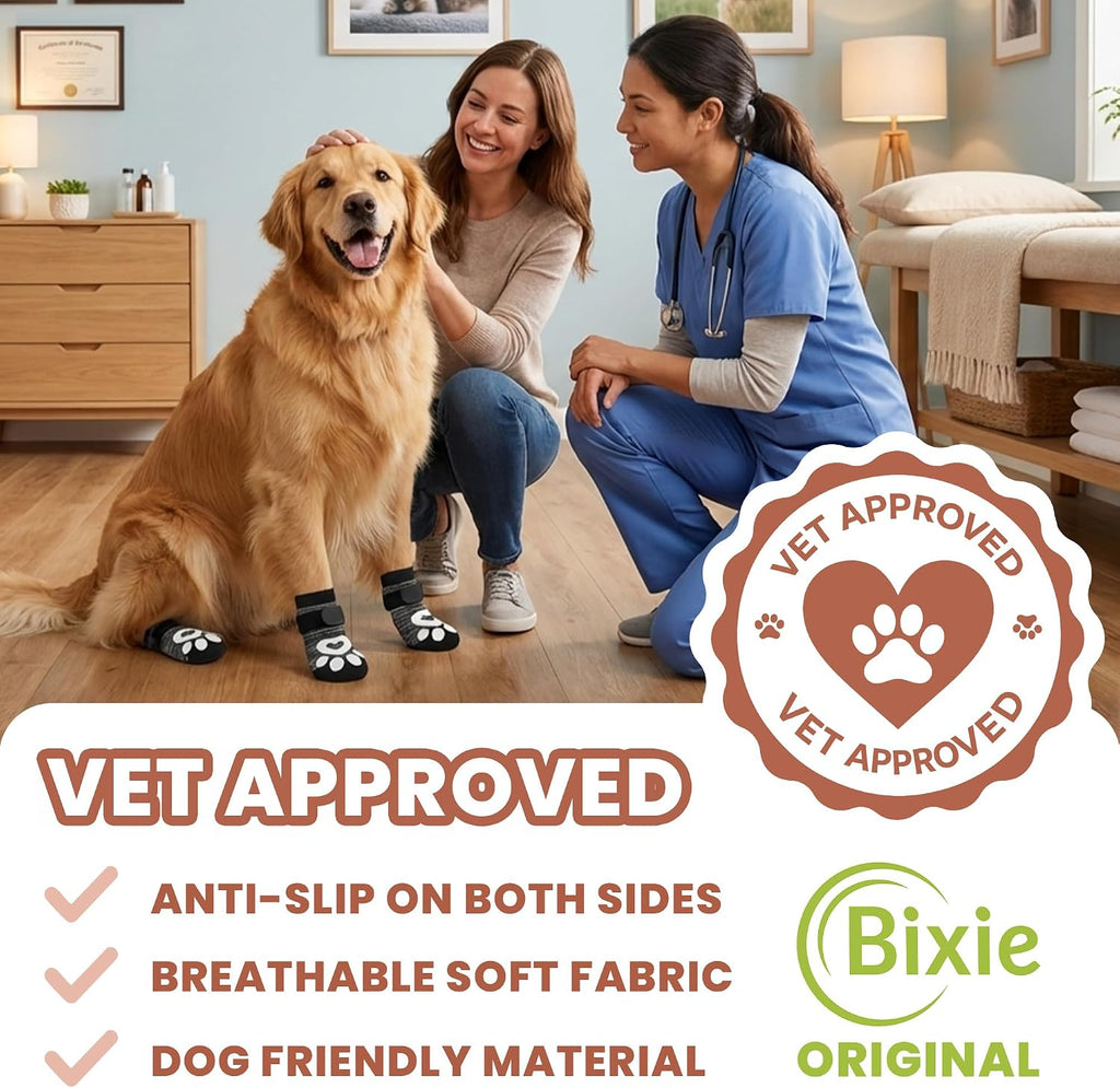 Anti Slip Dog Socks - 6 Pack | Dog Socks to Prevent Paw Licking - Small | Add Traction, Keep Warm & Protect from Hot Pavement | Paw Protection for Senior Dogs for Hardwood Floors | Dog Booties