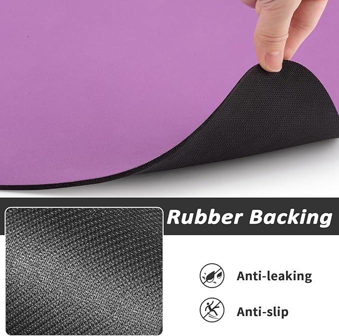 Dog Food Mat - Absorbent Cat Mat for Food and Water, No Stains Pet Feeding Bowl Mat, Easy to Clean Pet Placemats, Quick Dry Dog Water Dispenser Mat for Messy Drinkers | Purple 16"x 24"