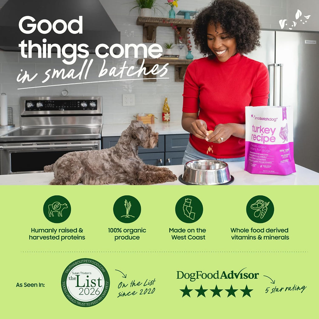 smallbatch Freeze Dried Raw Dog Food, Free-Range Chicken Small Bites 7 oz | Sustainably Sourced Protein, Grain-Free, Single Protein for Picky Eaters & Allergies, Adult Dog, Hydrate & Serve, Made in USA