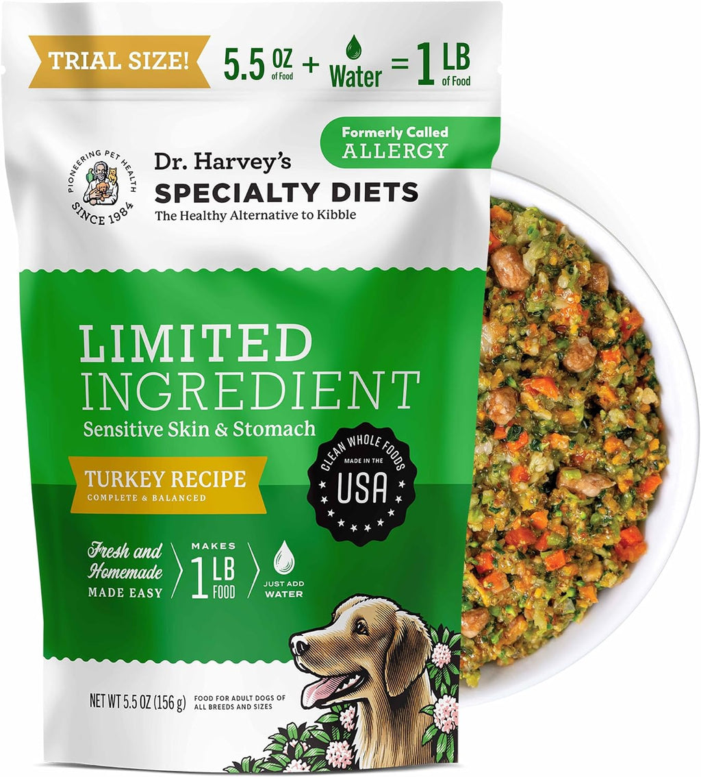 Dr. Harvey's Limited Ingredient Dog Food, Turkey, Trial Size | for Dogs with Food Sensitivities - Trial Size, 5.5 oz