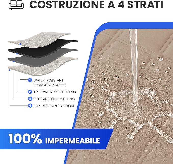 Waterproof Dog Bed Cover Pet Blanket, Soft Couch Cover for Dogs Washable, Non-Slip Dog Blanket Protect Furniture Couch Sofa Car for Puppy Large Dogs Cat (30x70 Inch, Khaki)