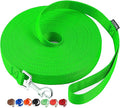 AmaGood Dog/Puppy Obedience Recall Training Agility Lead-15 ft 20 ft 30 ft 50 ft Long Leash-for Dog Training,Recall,Play,Safety,Camping (50feet, Green)