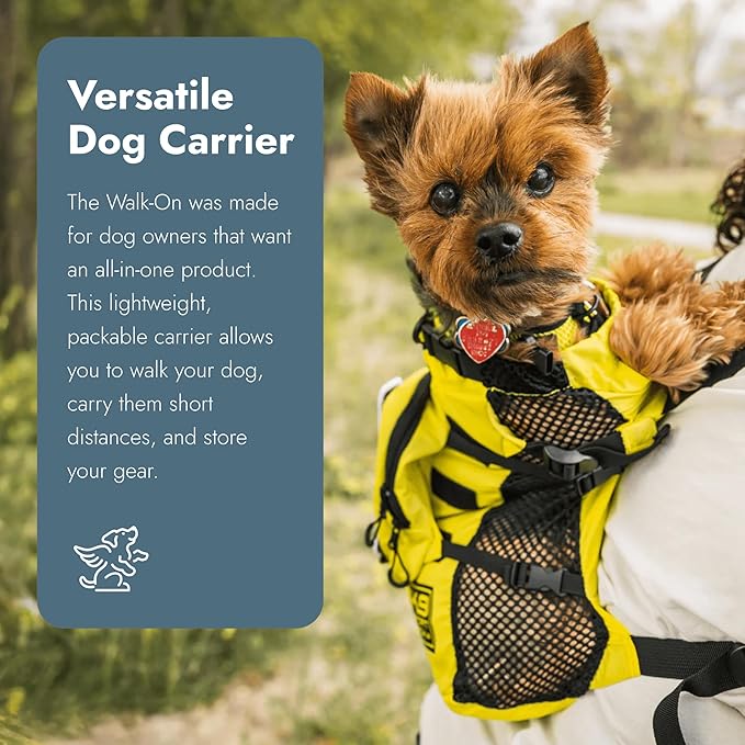 K9 Sport Sack Walk-On - X-Small, Sunset Orange - Ideal for Dogs with 9-12” Back Length - Lightweight, Packable, Backpack-Style Carrier - Includes Compatible Harness & Storage Bag