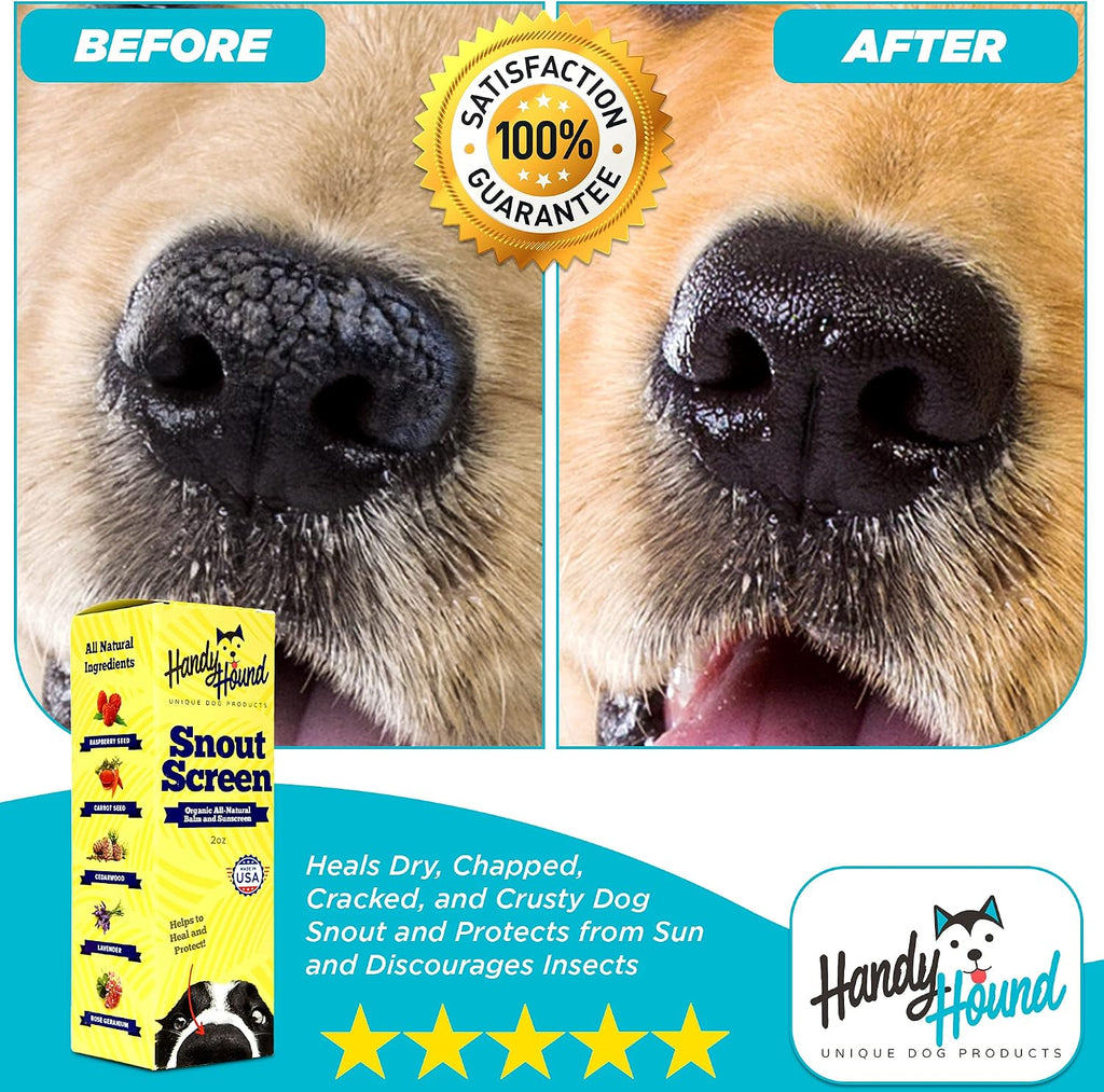 SnoutScreen and Paw Butter Bundle for Dogs, Dog Sunscreen for Nose and Ears, Lick Safe Paw Balm for Dry Cracked Paws, Dog Beach Essentials, for Severe Dry Skin Relief - 4oz