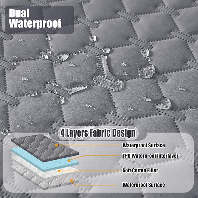 Smiry Waterproof Dog Bed Cover Blanket, Soft Reversible Pet Blanket, Washable Leakproof Cats Dogs Couch Cover for Sofa, Couch, Furniture (30x53 Inch, Grey/Light Grey)