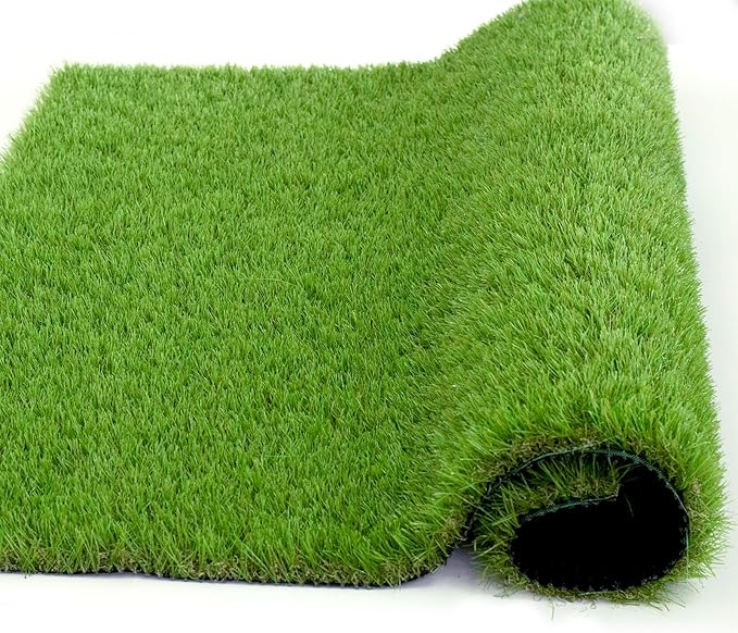 Artificial Grass Rug Outdoor Indoor 8FTX82FT Fake Grass Carpet Green Synthetic Grass Pet Turf Realistic Faux Grass Rug with Drain Holes for Garden Lawn Landscape Balcony Home Decor Patio
