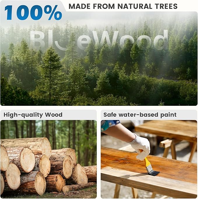 BlueWood Wooden Wall Busy Board Panels, Toddler Learning Activity Center, Montessori Philosophy Sensory, Educational Toys, Conducive to All-Round Development - Ship