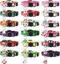 18 Pcs Holiday Cat Collars Halloween Cat Collars Breakaway with Bell | Adjustable Kitten Collar with Plastic Buckle for Holiday Pet Cat Costume,Multicolor