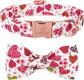 Lionheart glory Heart Dog Collar, Adjustable Dog Collar with Bowtie, Pet Gift Collar for Dog Soft Bowtie Dog Collars for Small Dogs