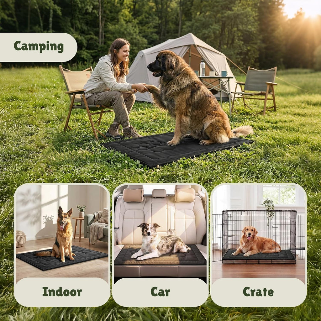 Chew Proof Dog Crate Pad, Indestructible Durable Dog Crate Mat, 22"x35" | Dog Bed For Aggressive Chewers, Waterproof, Machine Washable, For Large Dogs, Tough Indoor Outdoor Kennel Pad, Medium