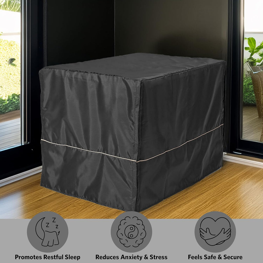 MidWest Homes for Pets Double Door iCrate Starter Kit, 30-inch Dog Crate Bundle for Medium Breeds, Includes Cage, Pet Bed, 2 Bowls and Privacy Cover