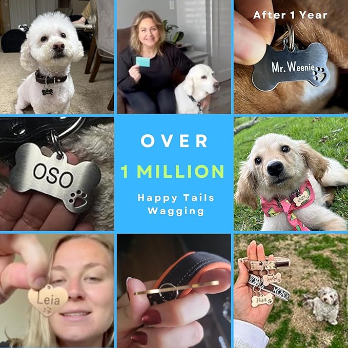 Ultra Joys Dog Tags Personalized for Pets - Hollow Paw Custom Pet ID Tag - Engraved Dog Tag for Large Dogs - Custom Your Own