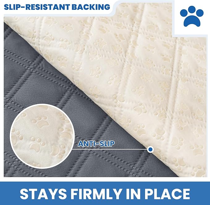Waterproof Dog Blanket, Non-Slip Soft Pet Bed Cover, Couch Cover for Dogs Washable, Protects Sofa, Furniture, Crate, Car, Tear Resistant Leakproof Pet Blanket (30x70 Inch, Dark Grey)