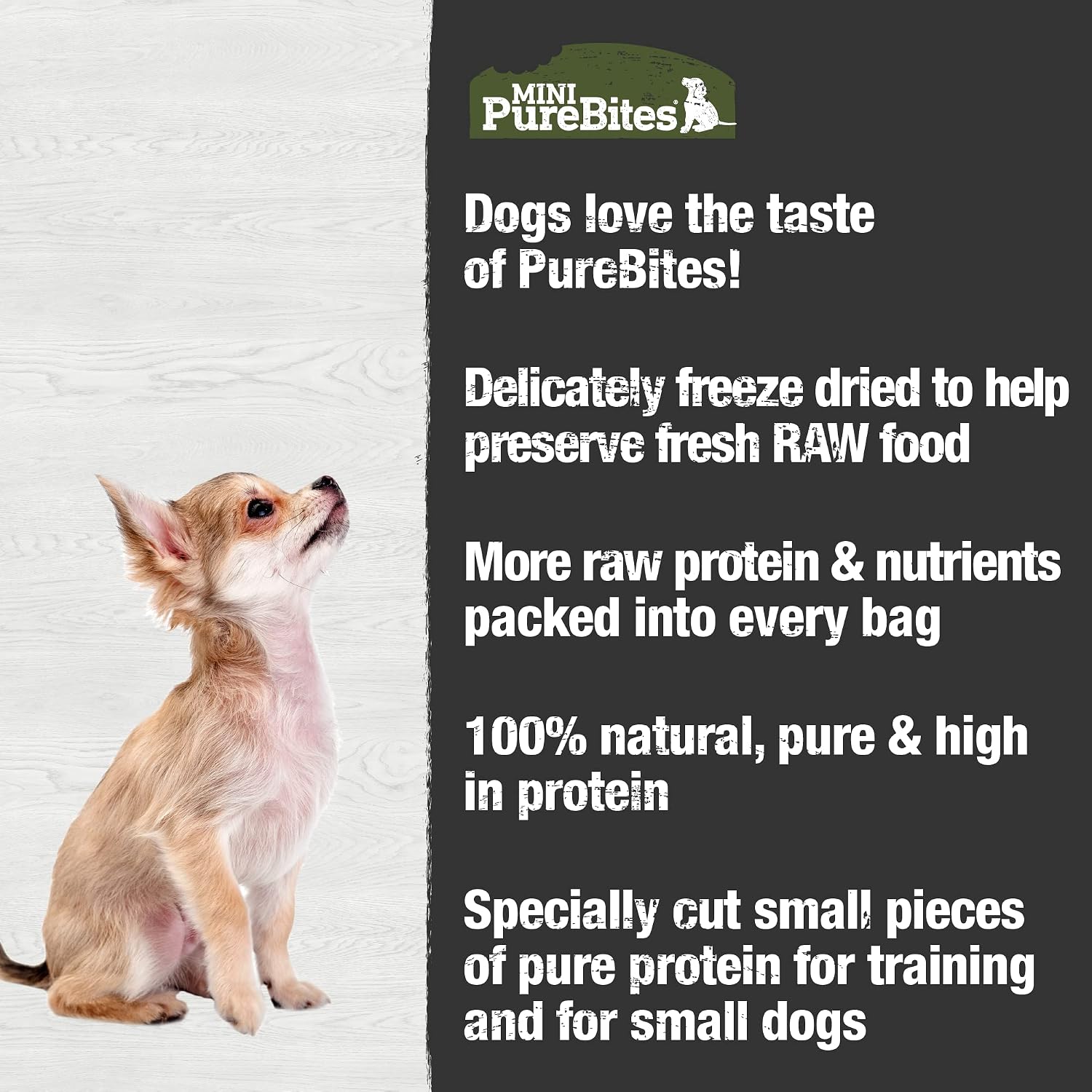 PureBites Mini Beef Single Ingredient Freeze Dried Dog Treats, 3 oz | 100% Beef, Freeze Dried Raw in USA, High-Value Training Reward, No Fillers, Great for Dogs with Allergies