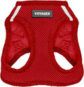 Best Pet Supplies Voyager Step-in Air Harness - All Weather Mesh, Reflective, No Pull Harness for Dogs, Cats - Secure with Hook & Loop Fastener, Buckle, Double D-Rings - Red, M